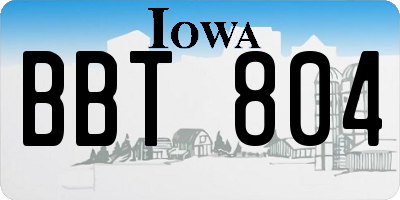 IA license plate BBT804