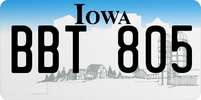 IA license plate BBT805