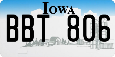 IA license plate BBT806