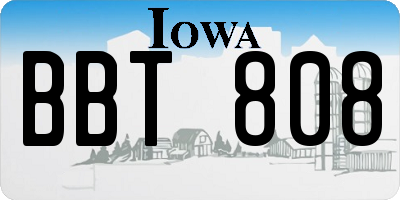 IA license plate BBT808