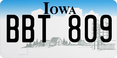 IA license plate BBT809