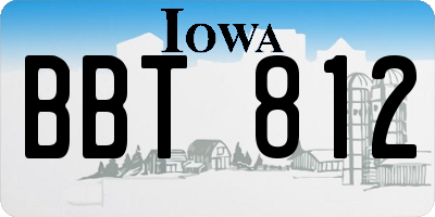 IA license plate BBT812