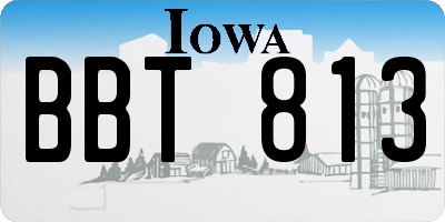 IA license plate BBT813