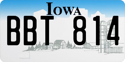 IA license plate BBT814