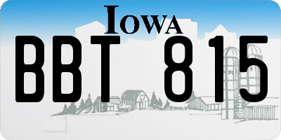IA license plate BBT815