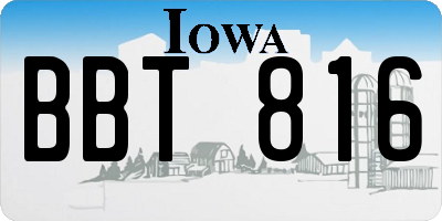 IA license plate BBT816