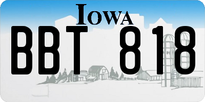 IA license plate BBT818