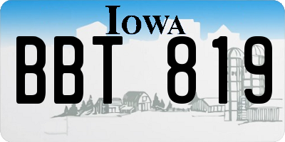 IA license plate BBT819