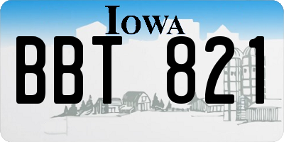 IA license plate BBT821