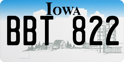 IA license plate BBT822