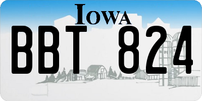 IA license plate BBT824
