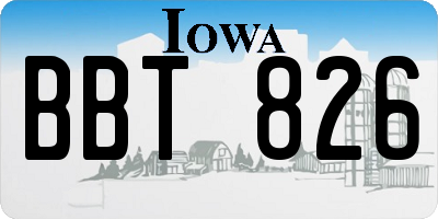 IA license plate BBT826