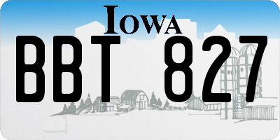 IA license plate BBT827