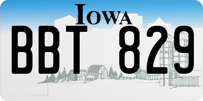 IA license plate BBT829
