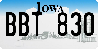 IA license plate BBT830