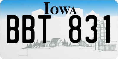 IA license plate BBT831