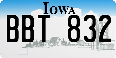 IA license plate BBT832