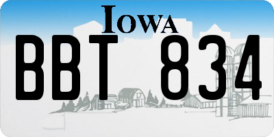 IA license plate BBT834