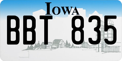 IA license plate BBT835