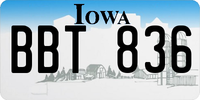 IA license plate BBT836