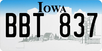 IA license plate BBT837