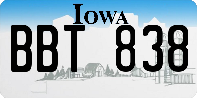 IA license plate BBT838