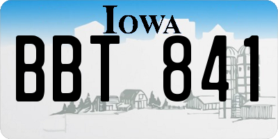 IA license plate BBT841