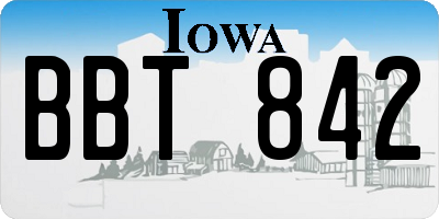 IA license plate BBT842
