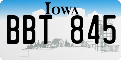 IA license plate BBT845