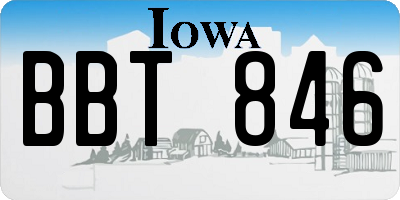 IA license plate BBT846