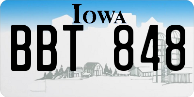 IA license plate BBT848