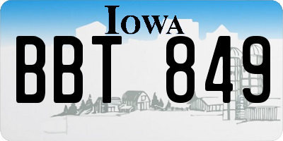 IA license plate BBT849