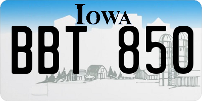 IA license plate BBT850