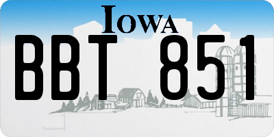 IA license plate BBT851