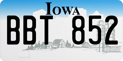 IA license plate BBT852