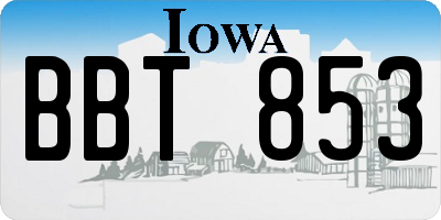 IA license plate BBT853
