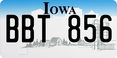 IA license plate BBT856