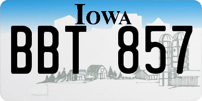 IA license plate BBT857