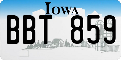 IA license plate BBT859