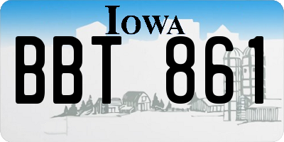 IA license plate BBT861