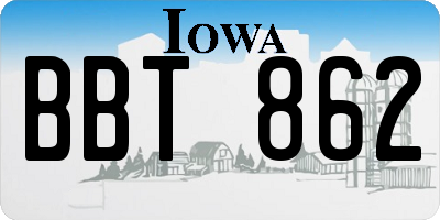IA license plate BBT862