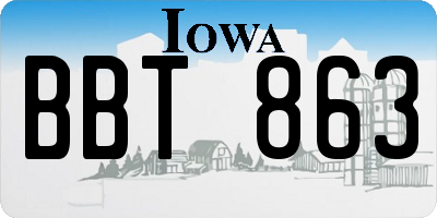 IA license plate BBT863