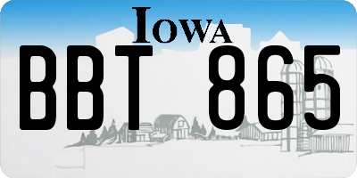 IA license plate BBT865