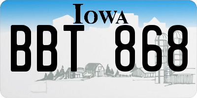 IA license plate BBT868