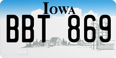 IA license plate BBT869