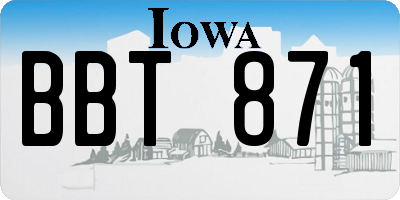 IA license plate BBT871