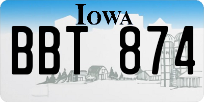 IA license plate BBT874