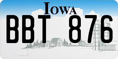 IA license plate BBT876