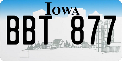 IA license plate BBT877