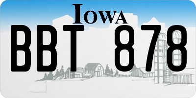 IA license plate BBT878